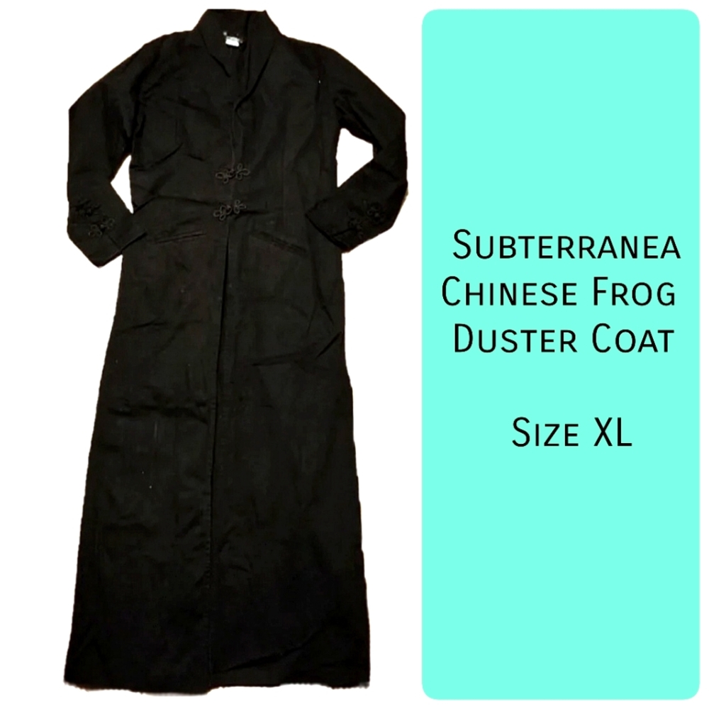 Subterranea Gothic Chinese Frog Duster Coat XL